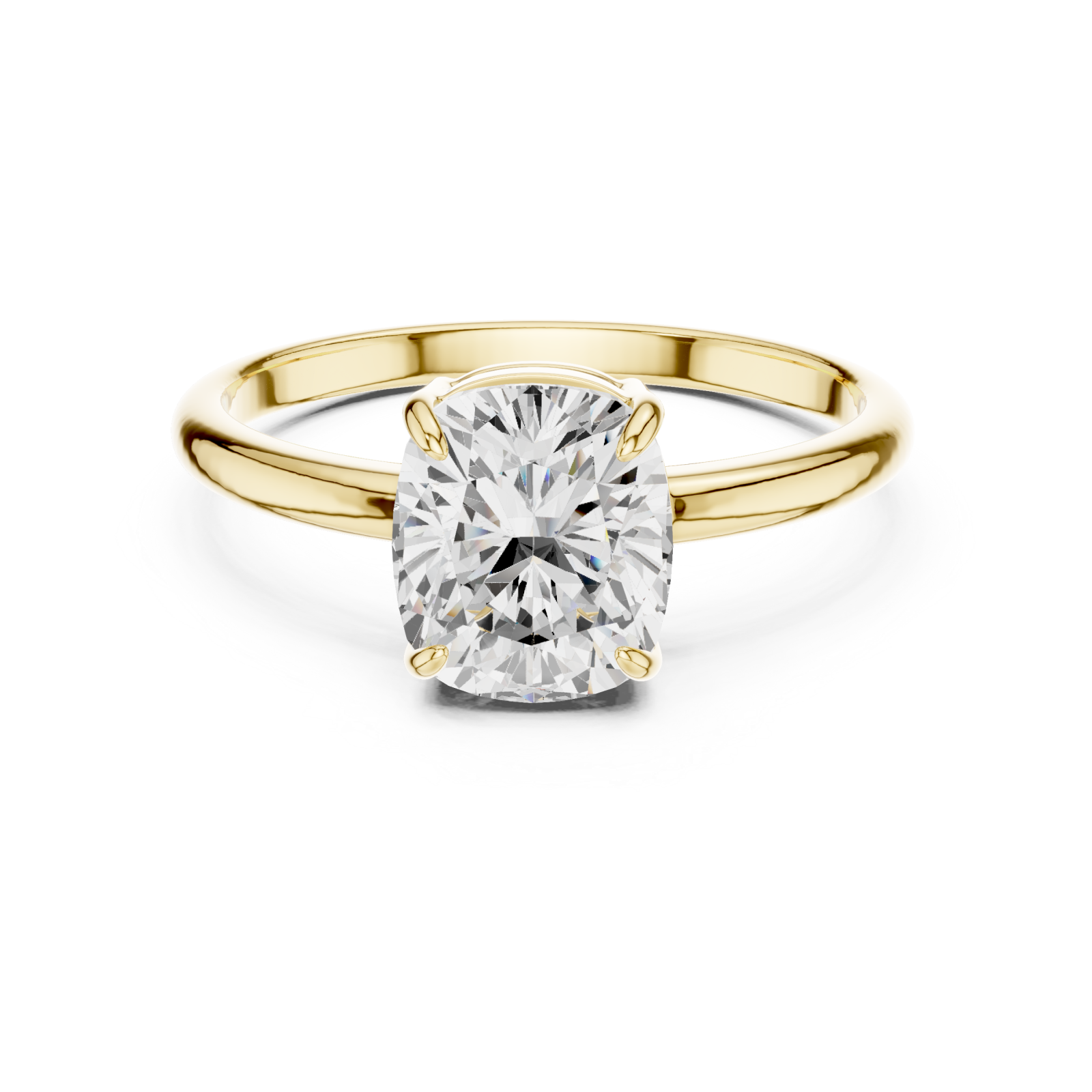 Gold Ethereal Promise Cushion Solitaire Band Right View