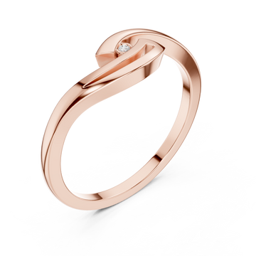  Rose Gold Essence Flow Solitaire Ring Right View