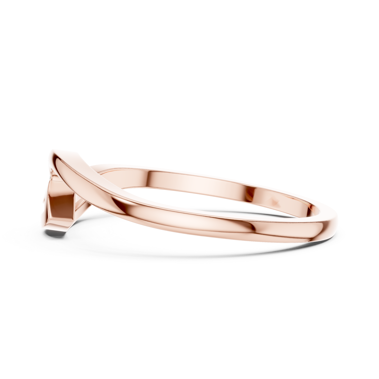  Rose Gold Essence Flow Solitaire Ring Side View