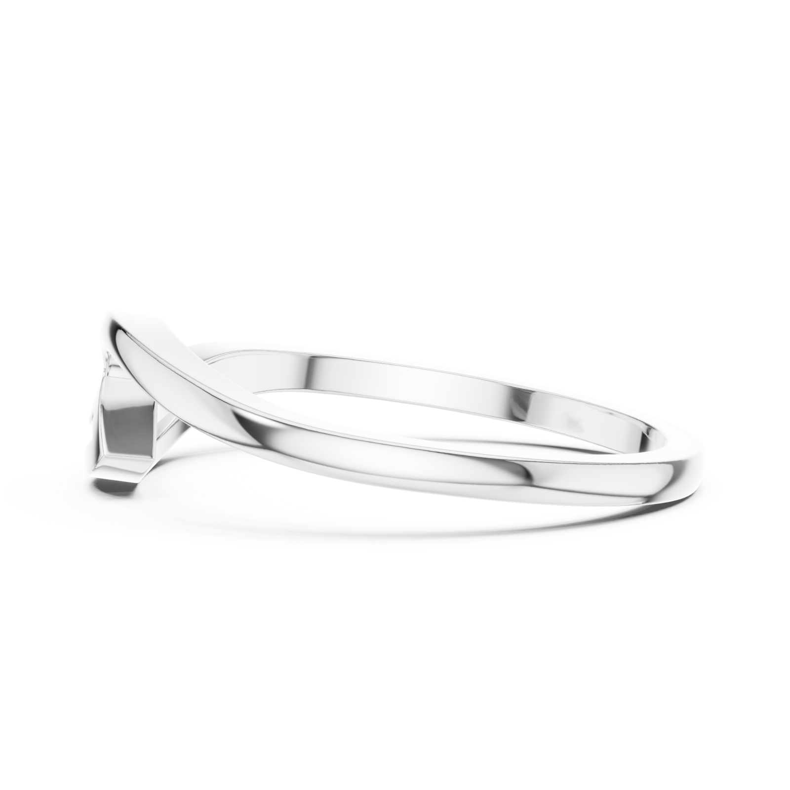  White Gold Essence Flow Solitaire Ring Side View