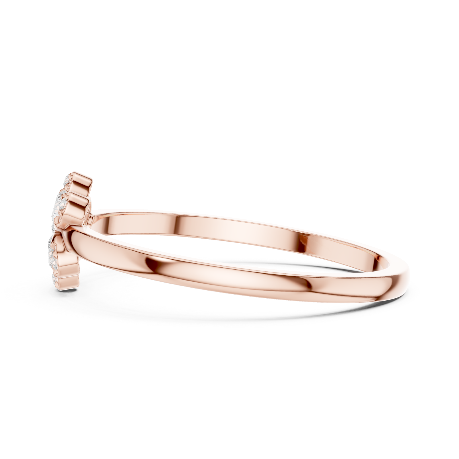  Rose Gold Petite Clover Blossom Ring Side View