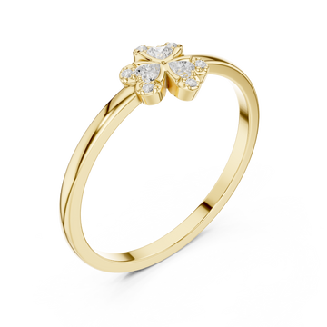 Gold Petite Clover Blossom Ring Right View
