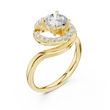 Gold Twilight Curve Elegance Solitaire Ring Right View