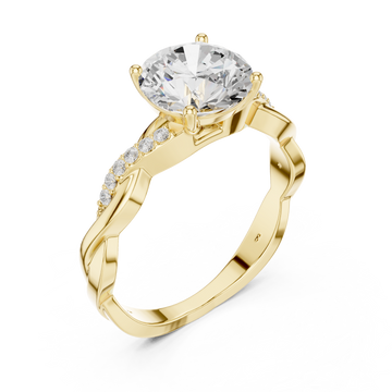 Gold Lavish Crest Solitaire Ring Right View