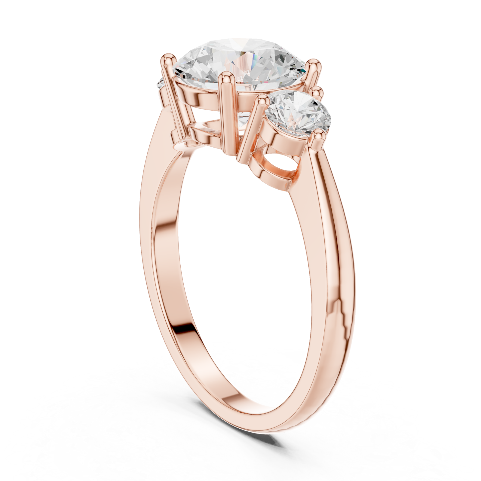  Rose Gold Lustrous Harmony Trio Ring Left View