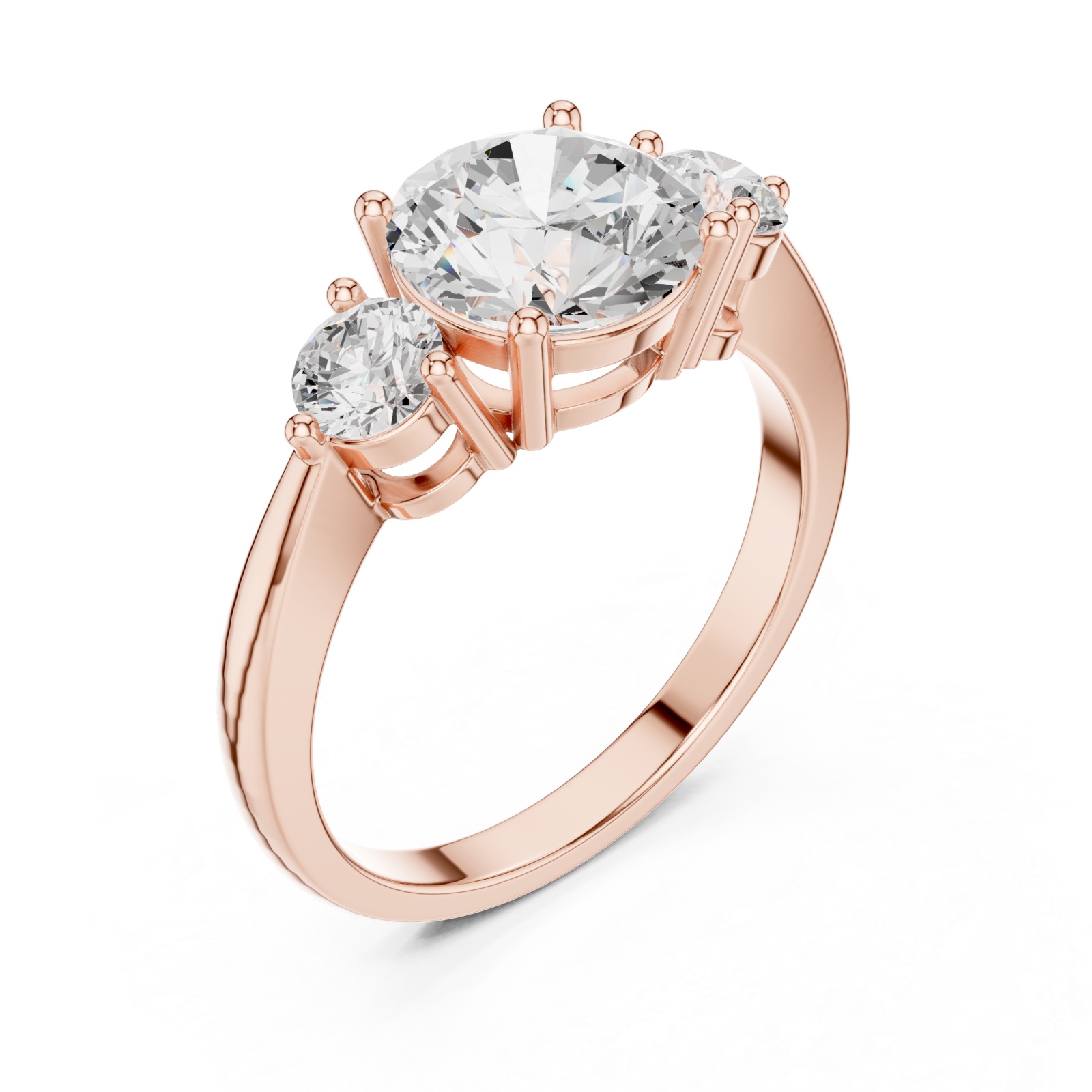  Rose Gold Lustrous Harmony Trio Ring Right View