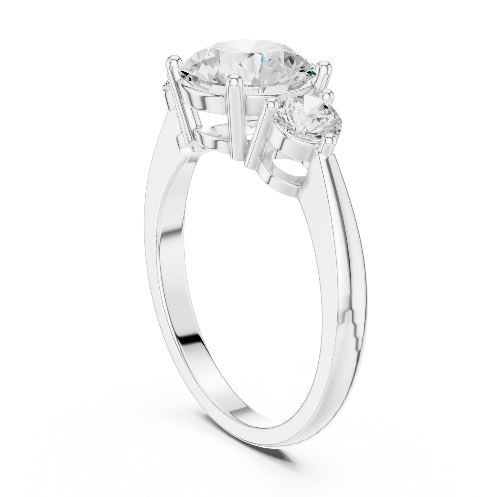  White Gold Lustrous Harmony Trio Ring Left View