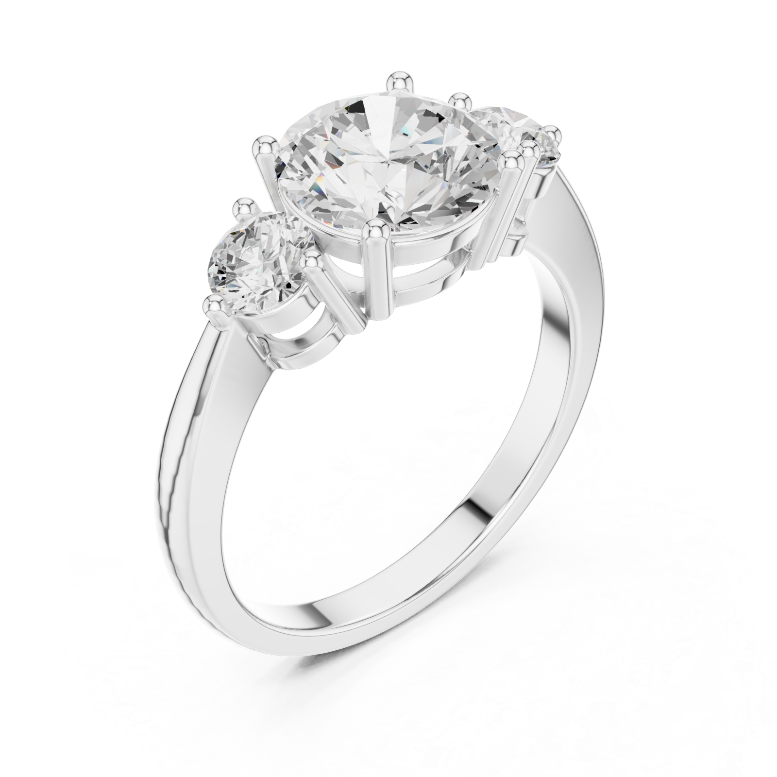  White Gold Lustrous Harmony Trio Ring Right View