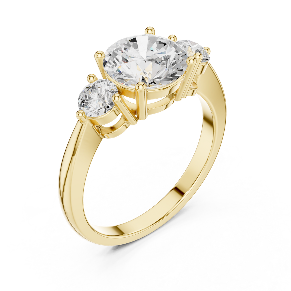 Gold Lustrous Harmony Trio Ring Right View