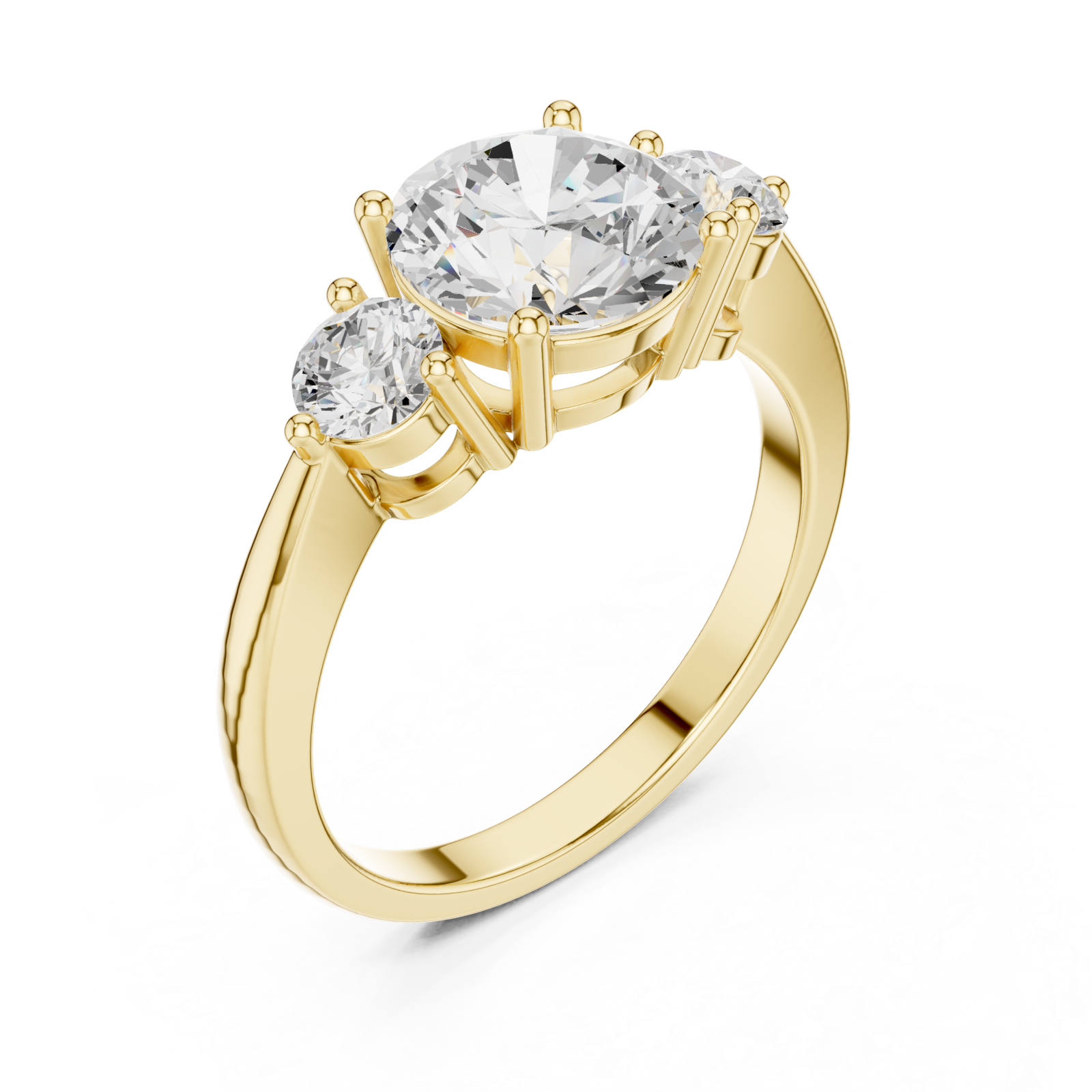 Gold Lustrous Harmony Trio Ring Right View