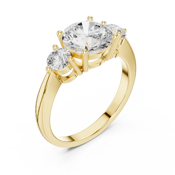 Gold Lustrous Harmony Trio Ring Right View