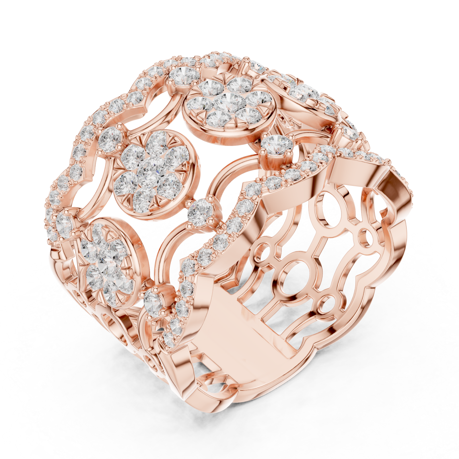  Rose Gold Celestial Blossom Band Ring Right View