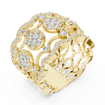 Gold Celestial Blossom Band Ring Right View