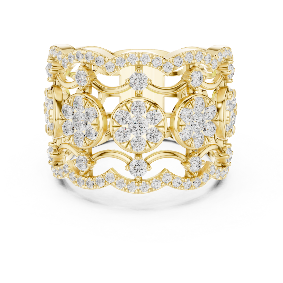 Gold Celestial Blossom Band Ring Right View