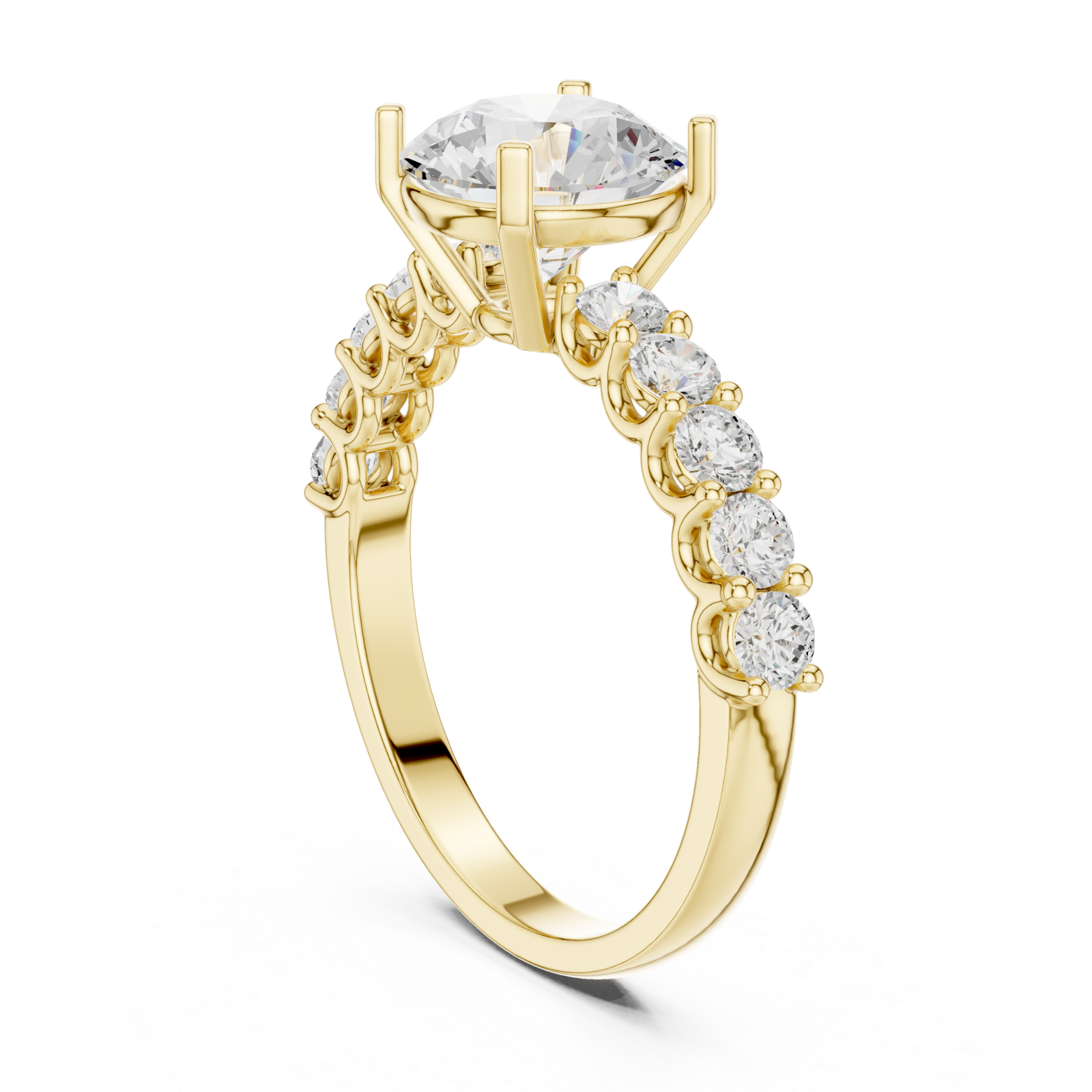  Gold Radiant Aurora Halo Ring Left View