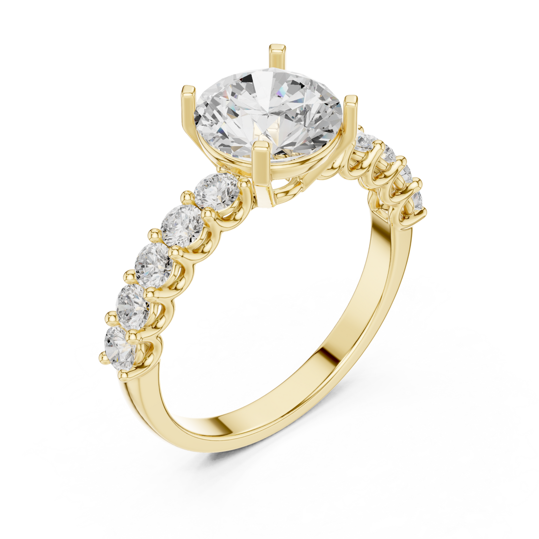 Gold Radiant Aurora Halo Ring Right View