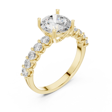 Gold Radiant Aurora Halo Ring Right View