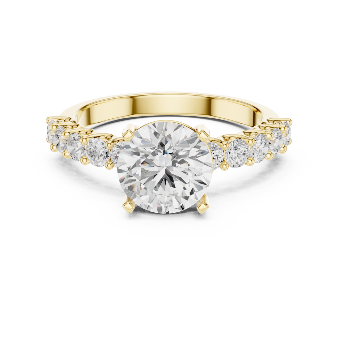 Gold Radiant Aurora Halo Ring Right View