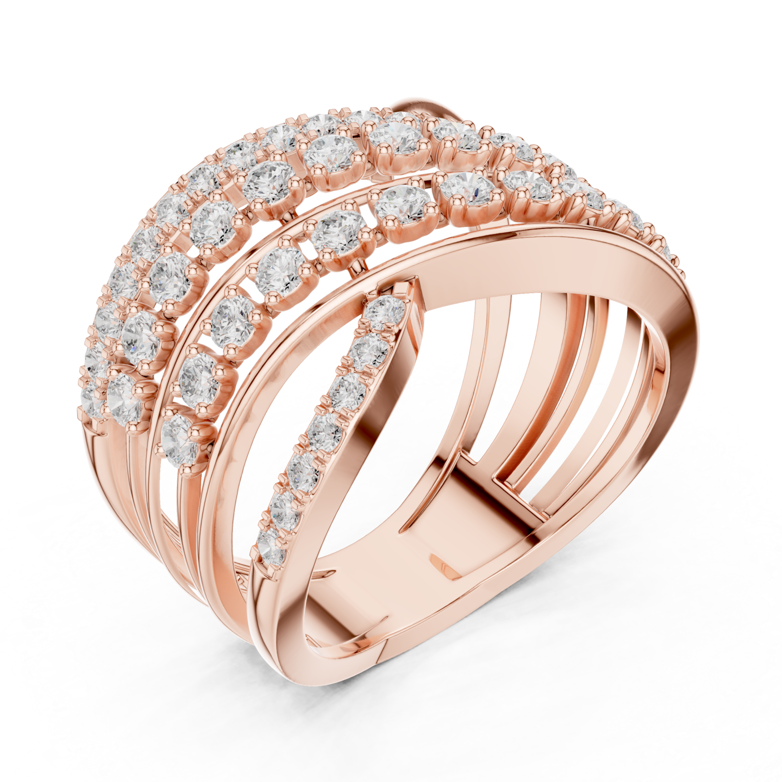  Rose Gold Celestial Radiance Band Ring Right View