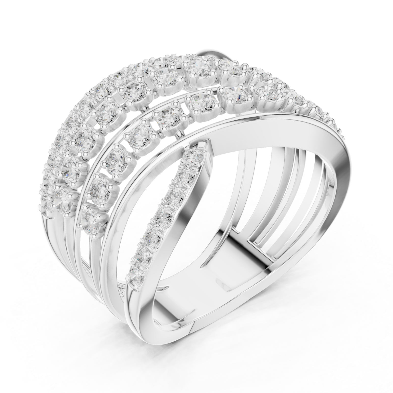  White Gold Celestial Radiance Band Ring Right View