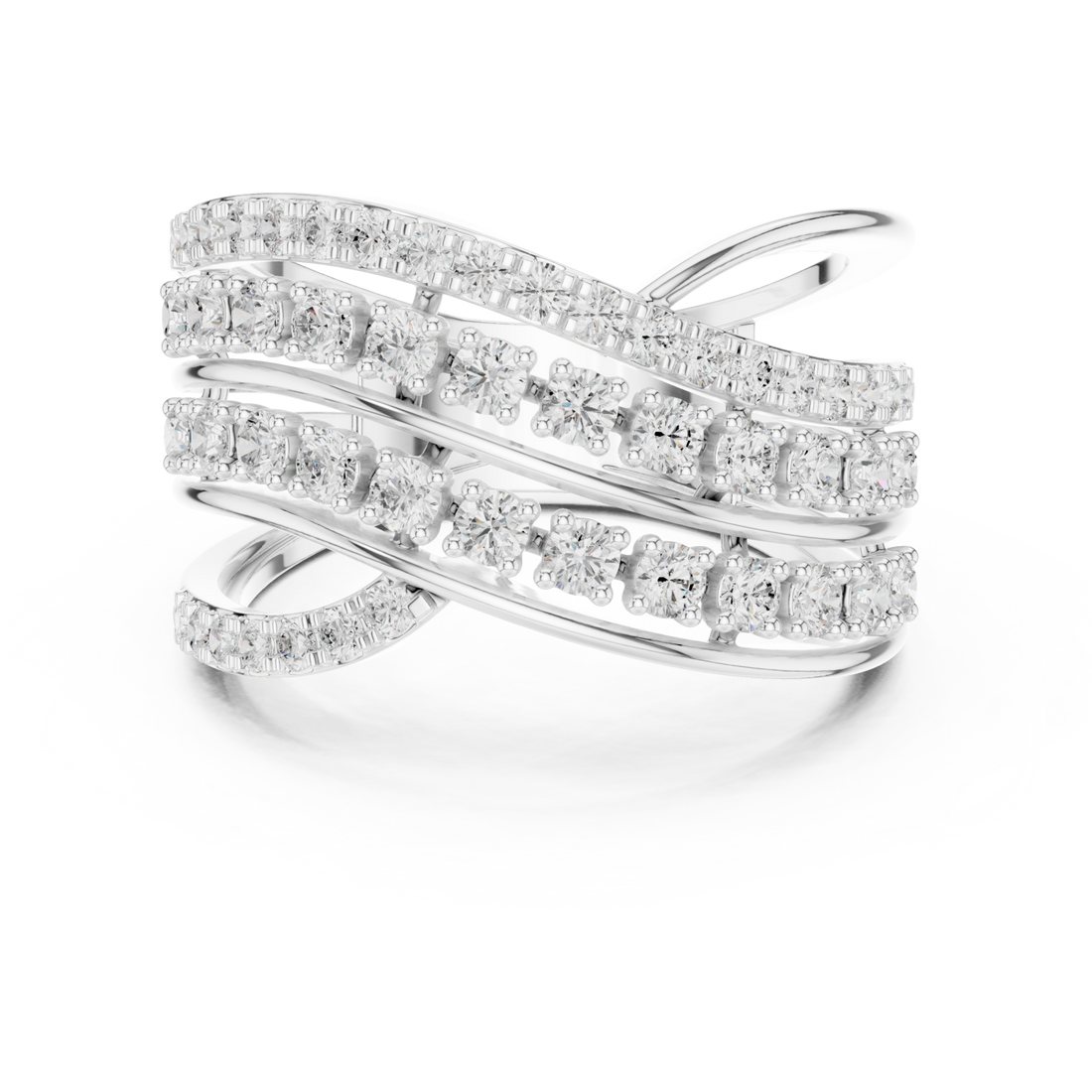  White Gold Celestial Radiance Band Ring Right View