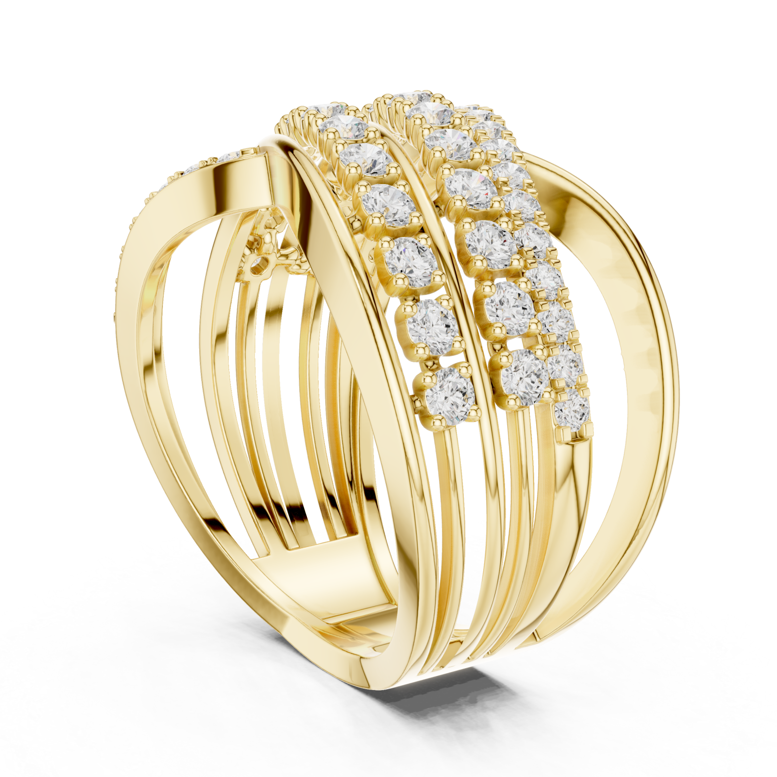  Gold Celestial Radiance Band Ring Left View