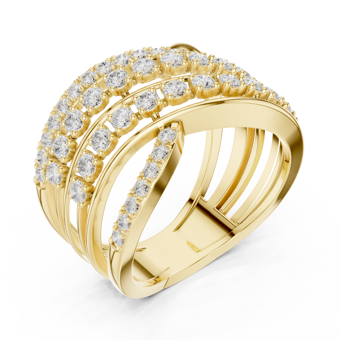 Gold Celestial Radiance Band Ring Right View