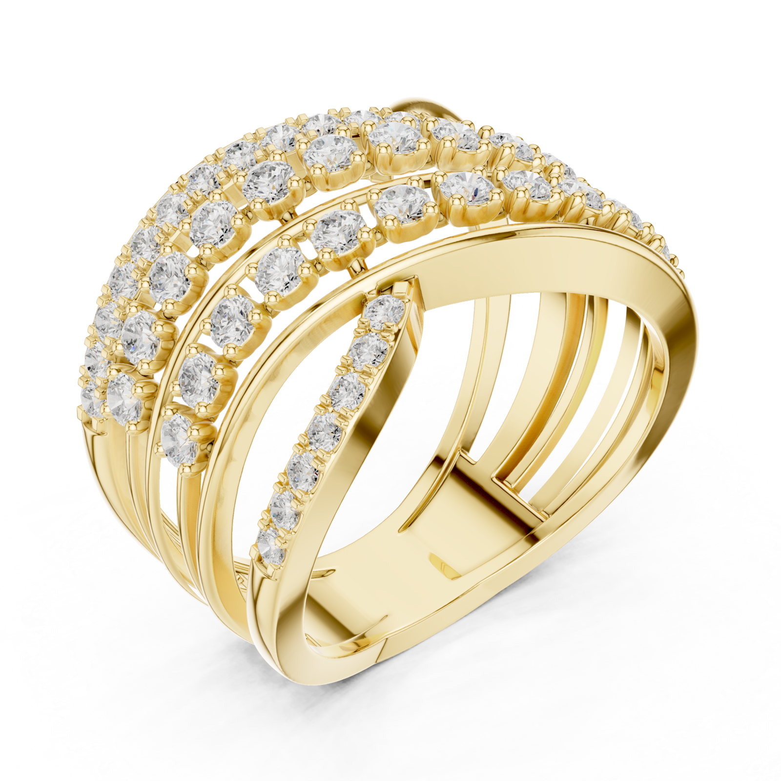 Gold Celestial Radiance Band Ring Right View