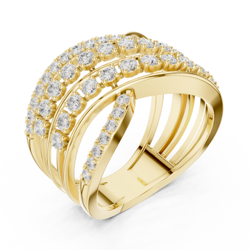 Gold Celestial Radiance Band Ring Right View