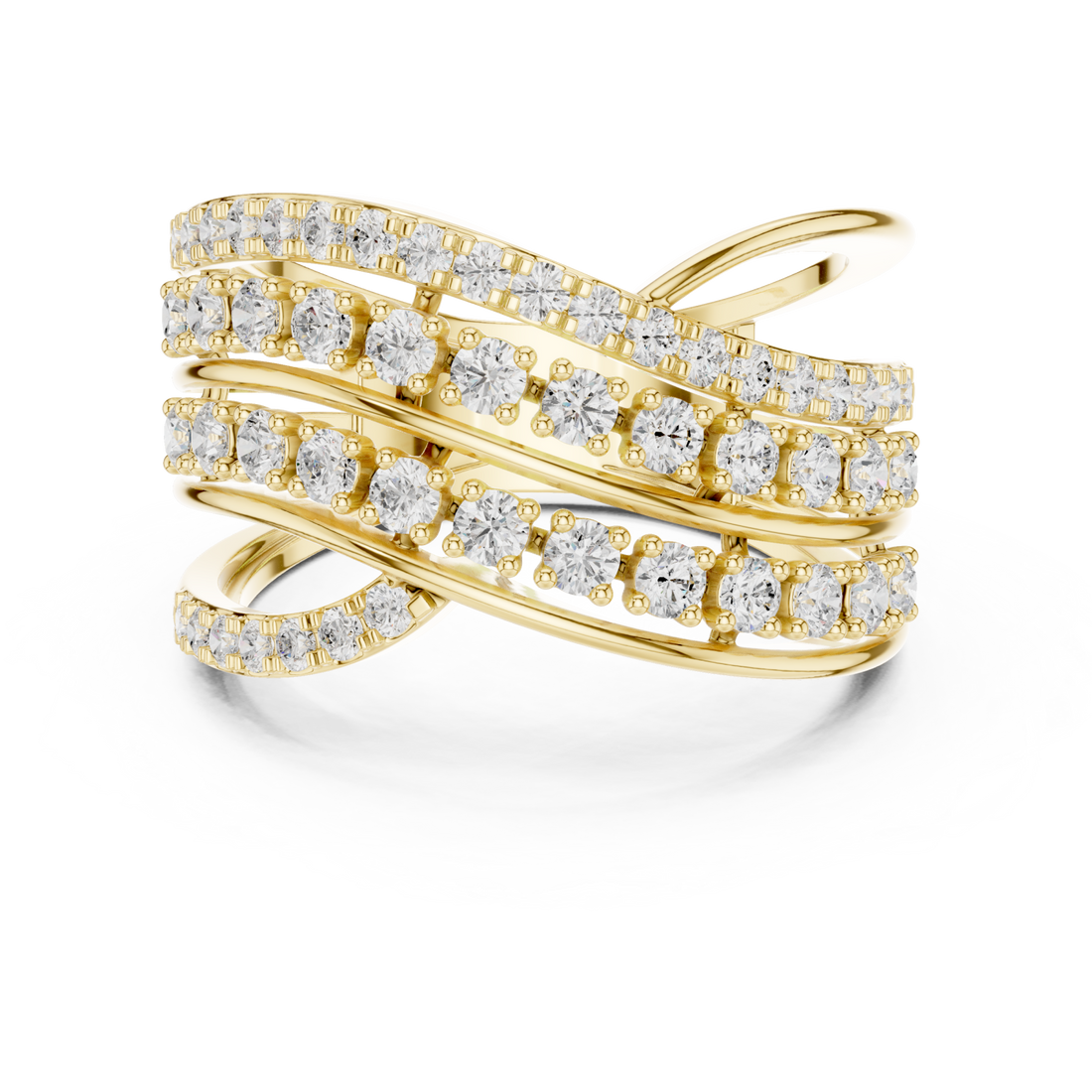 Gold Celestial Radiance Band Ring Right View