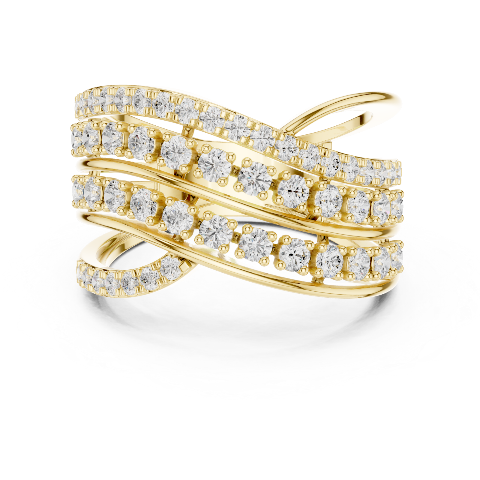  Gold Celestial Radiance Band Ring Front View
