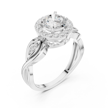  White Gold Radiant Infinity Halo Ring Right View