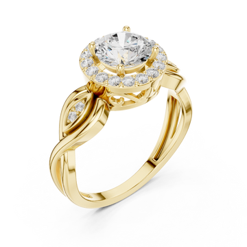 Gold Radiant Infinity Halo Ring Right View