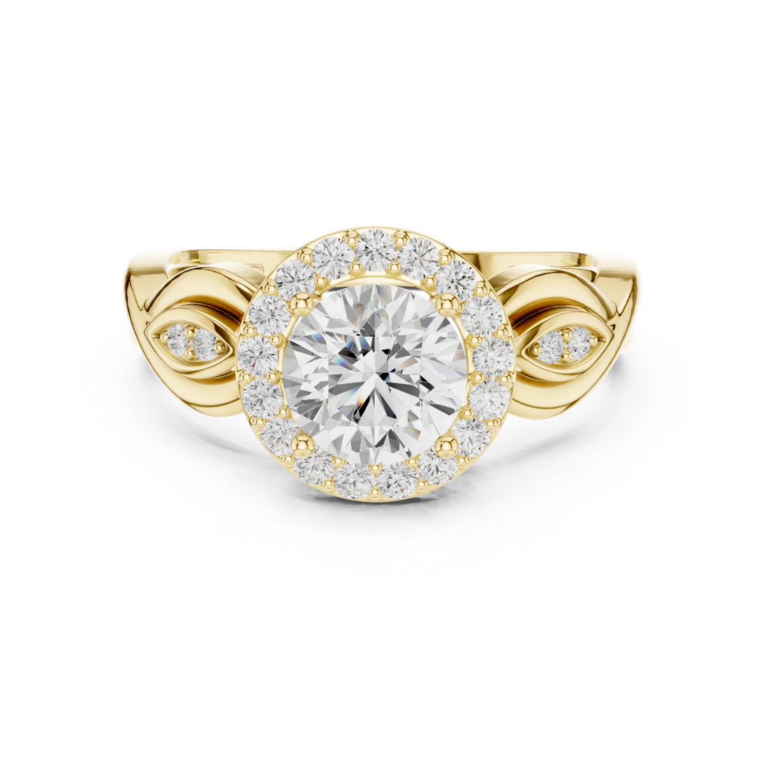 Gold Radiant Infinity Halo Ring Right View