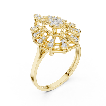 Gold Lustre Petal Cascade Ring Right View