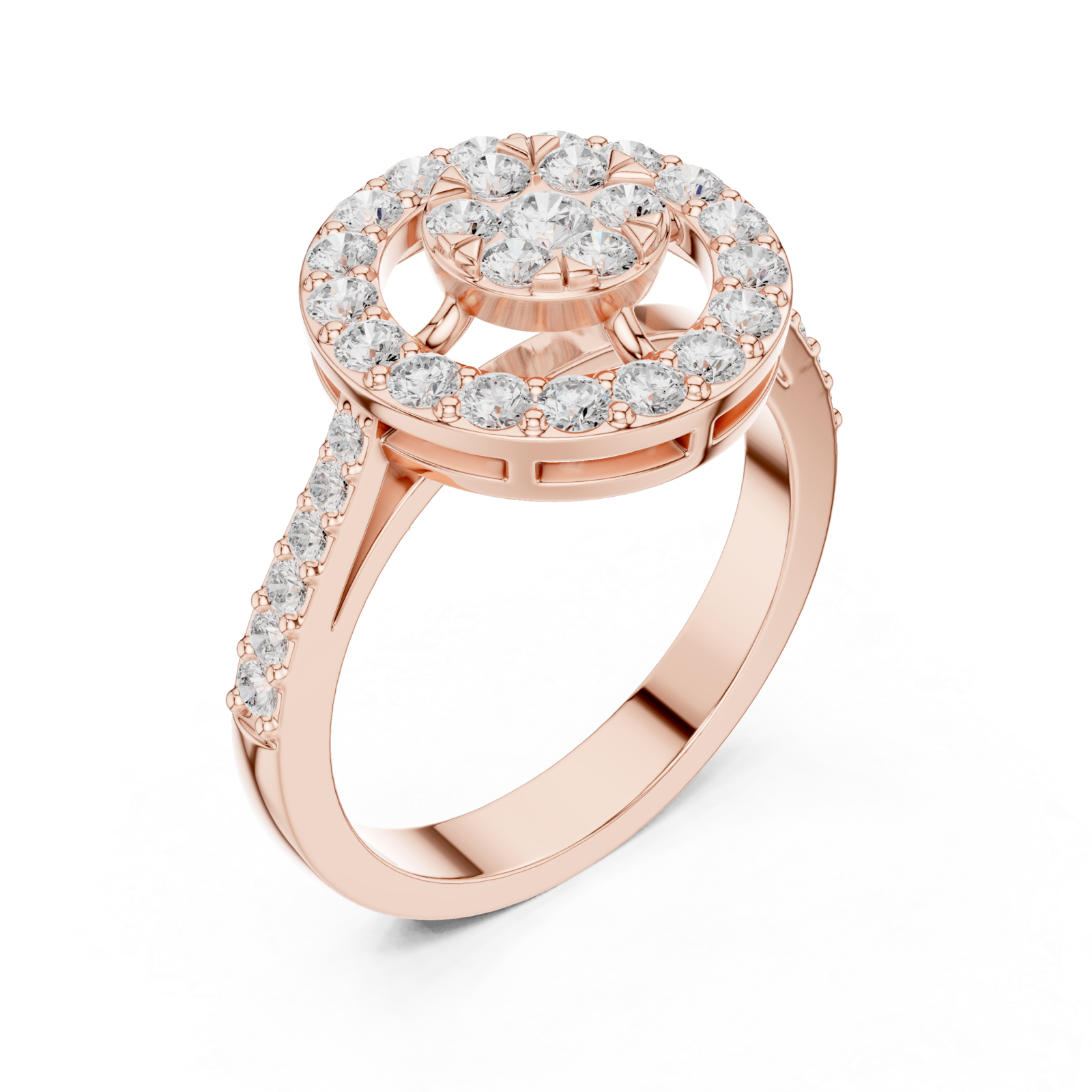  Rose Gold Stellar Halo Radiance Ring Right View