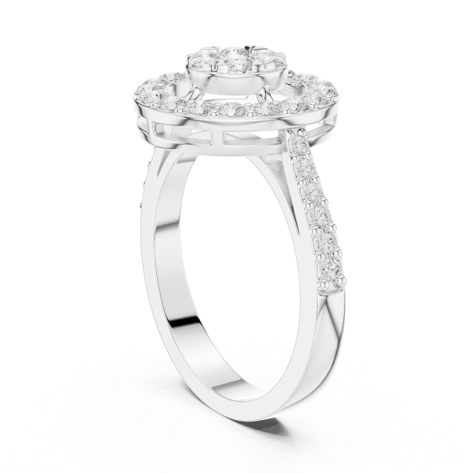  White Gold Stellar Halo Radiance Ring Left View