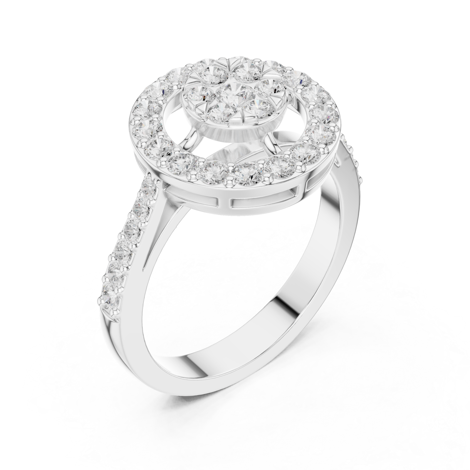  White Gold Stellar Halo Radiance Ring Right View