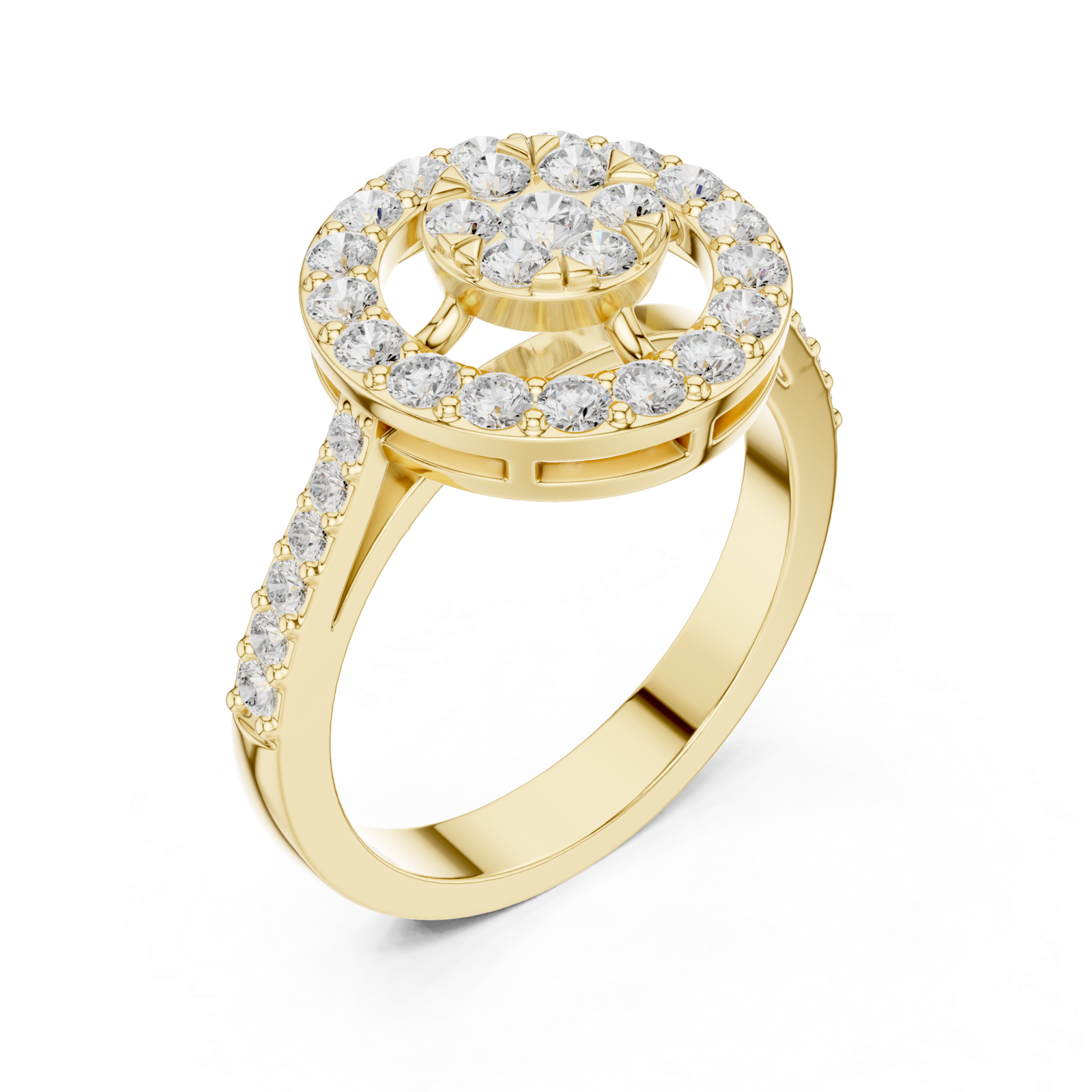 Gold Stellar Halo Radiance Ring Right View
