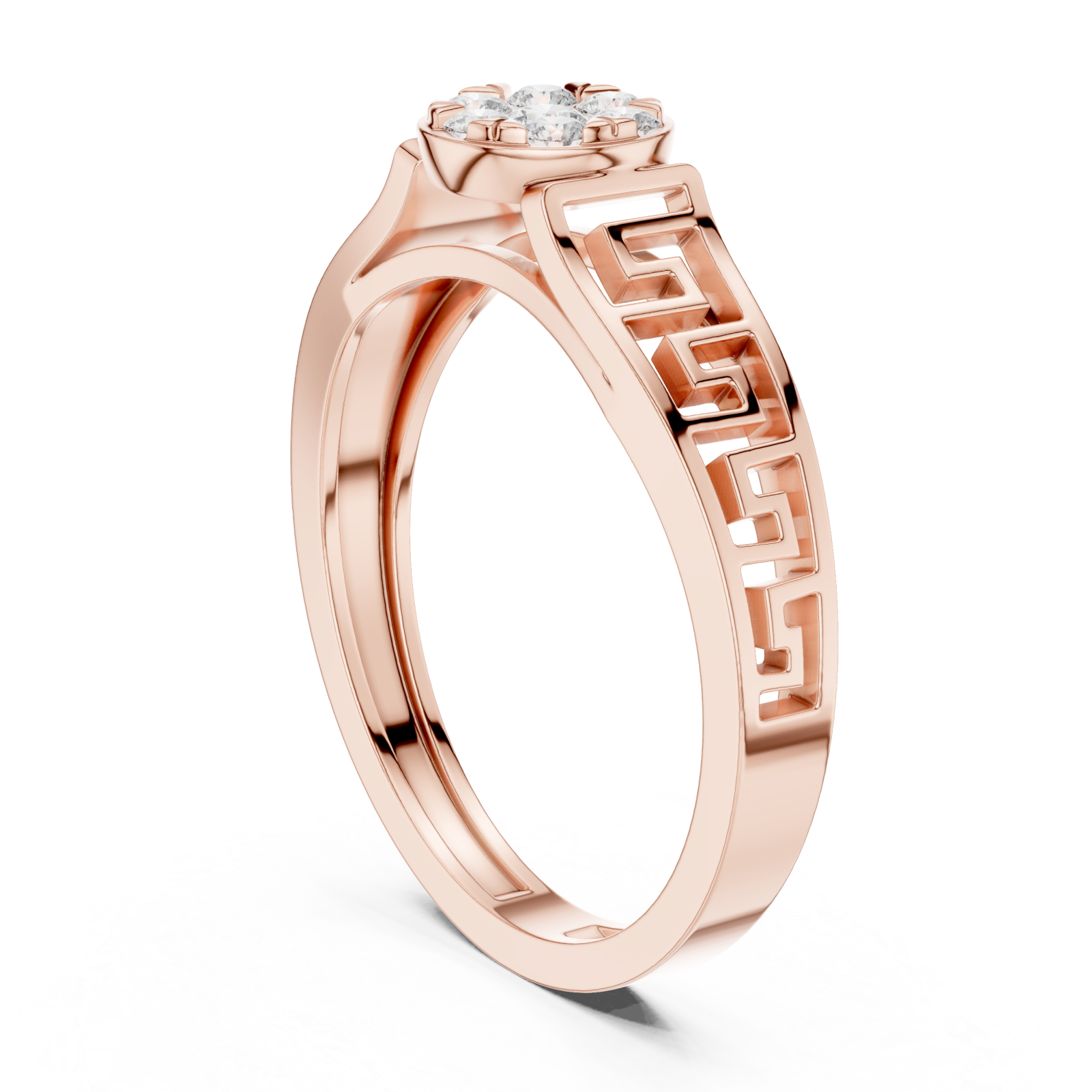  Rose Gold Solstice Petal Cluster Band Left View