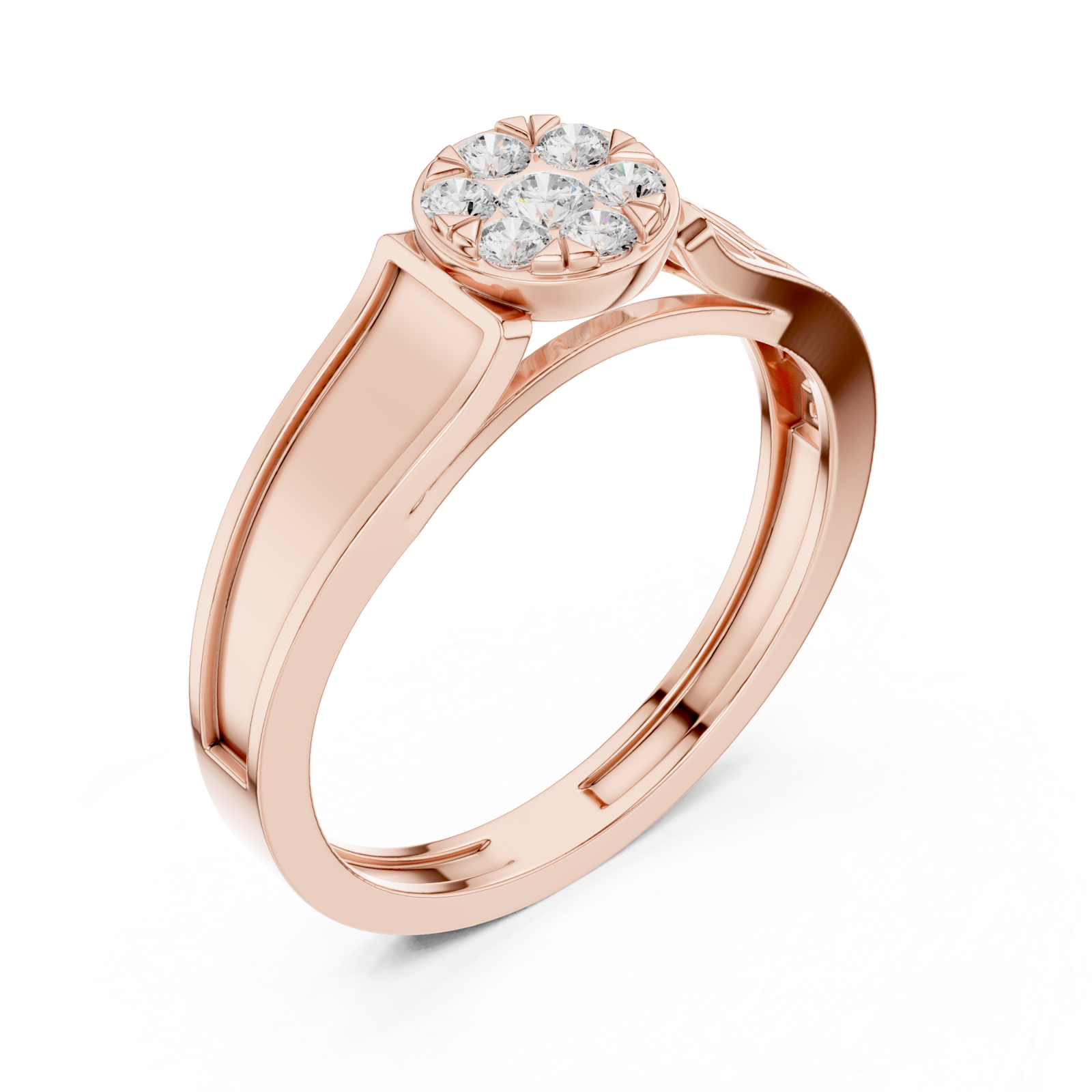  Rose Gold Solstice Petal Cluster Band Right View