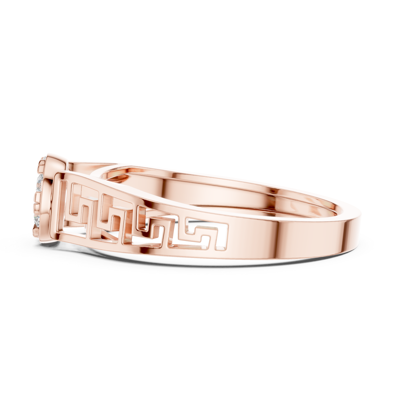  Rose Gold Solstice Petal Cluster Band Side View