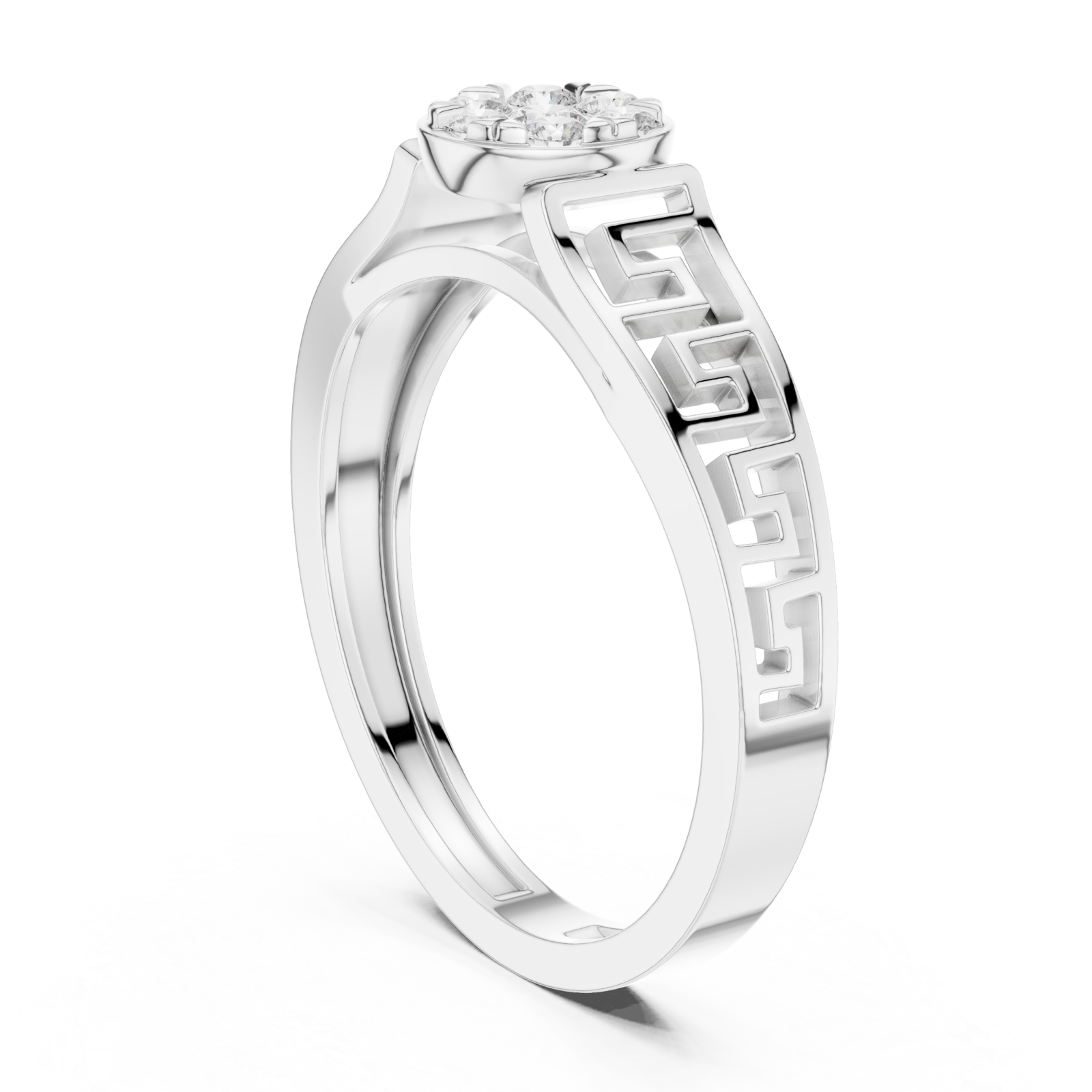 White Gold Solstice Petal Cluster Band Left View