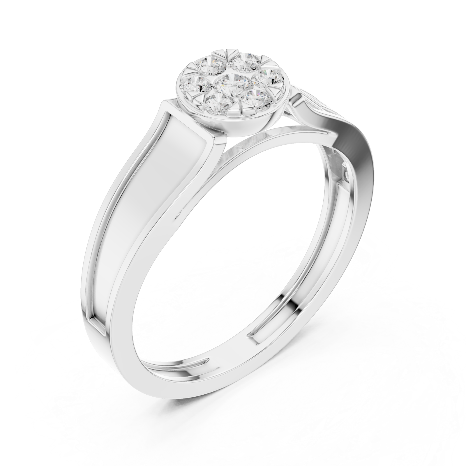  White Gold Solstice Petal Cluster Band Right View