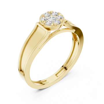 Gold Solstice Petal Cluster Band Right View