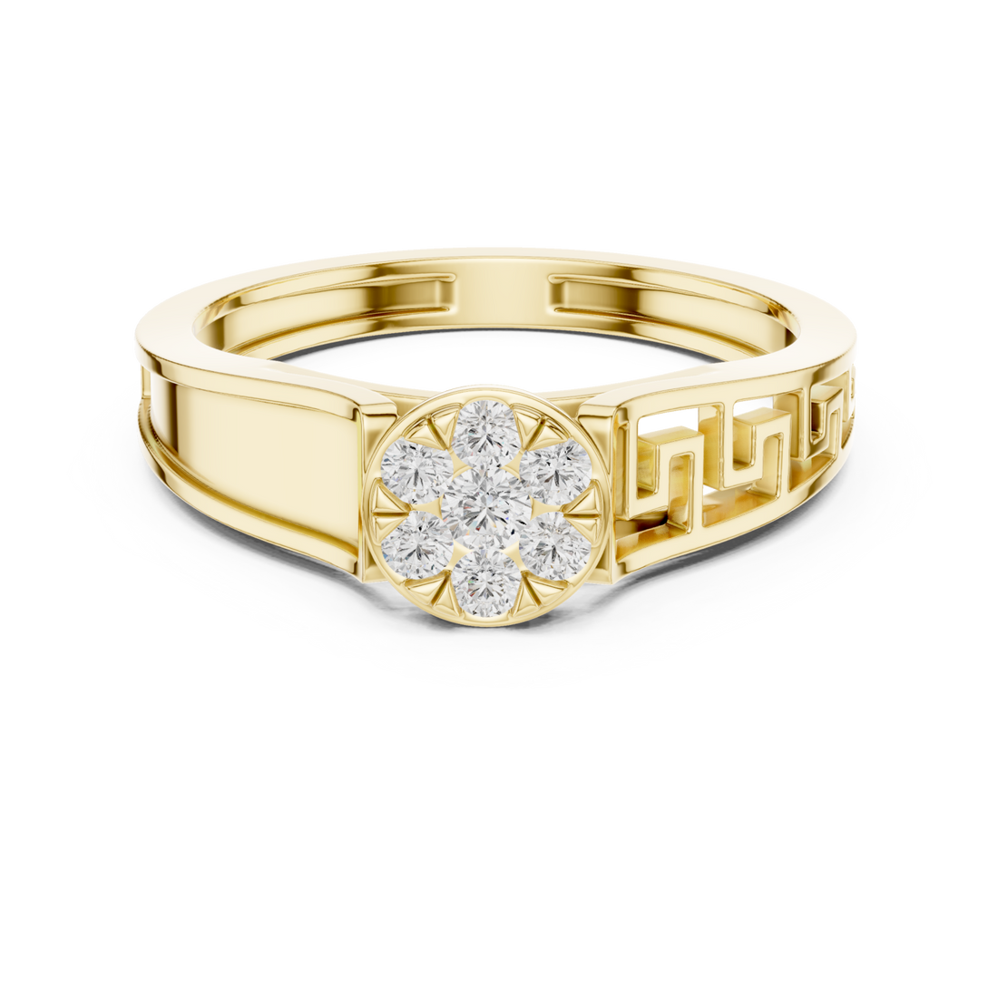 Gold Solstice Petal Cluster Band Right View