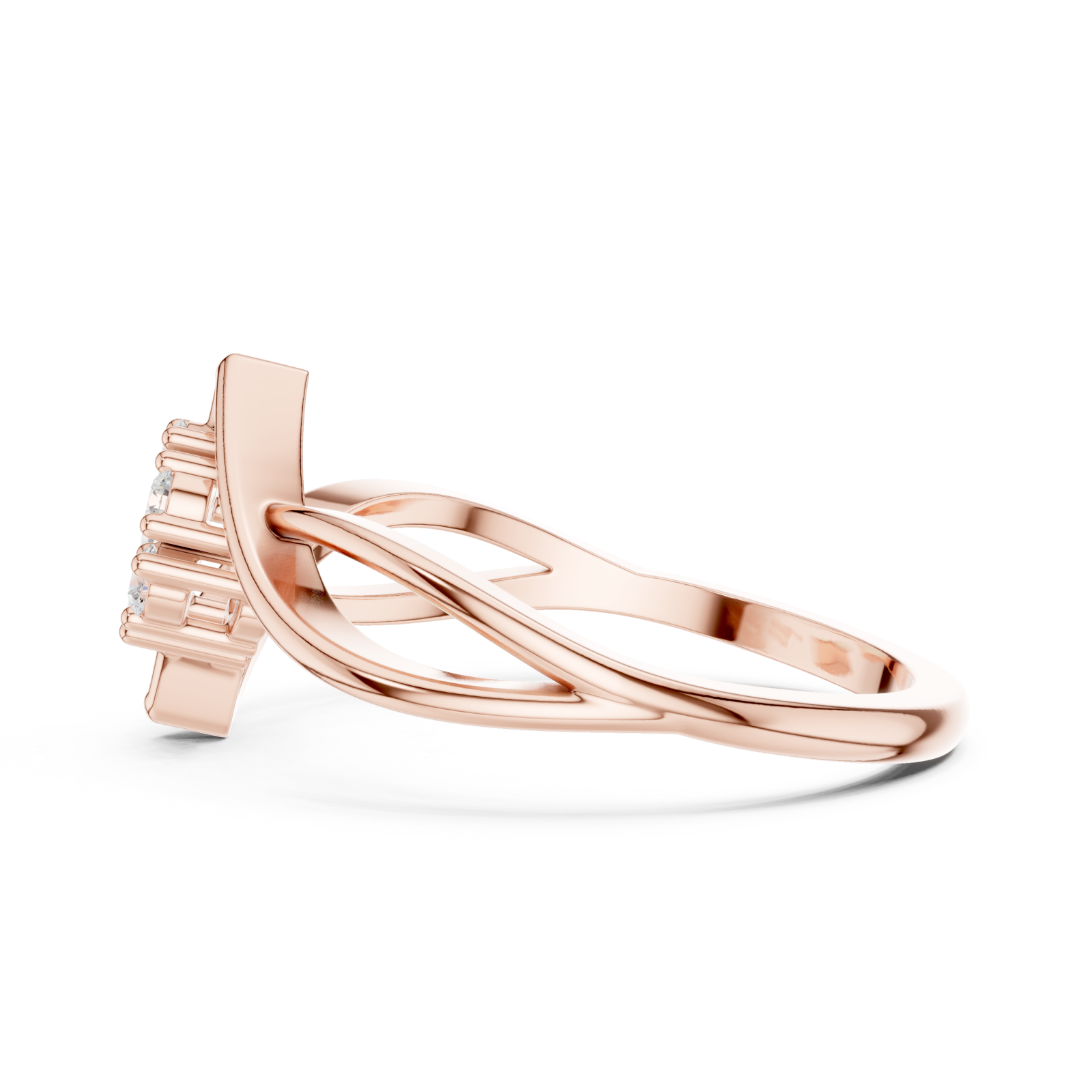  Rose Gold Celestial Embrace Ring Side View