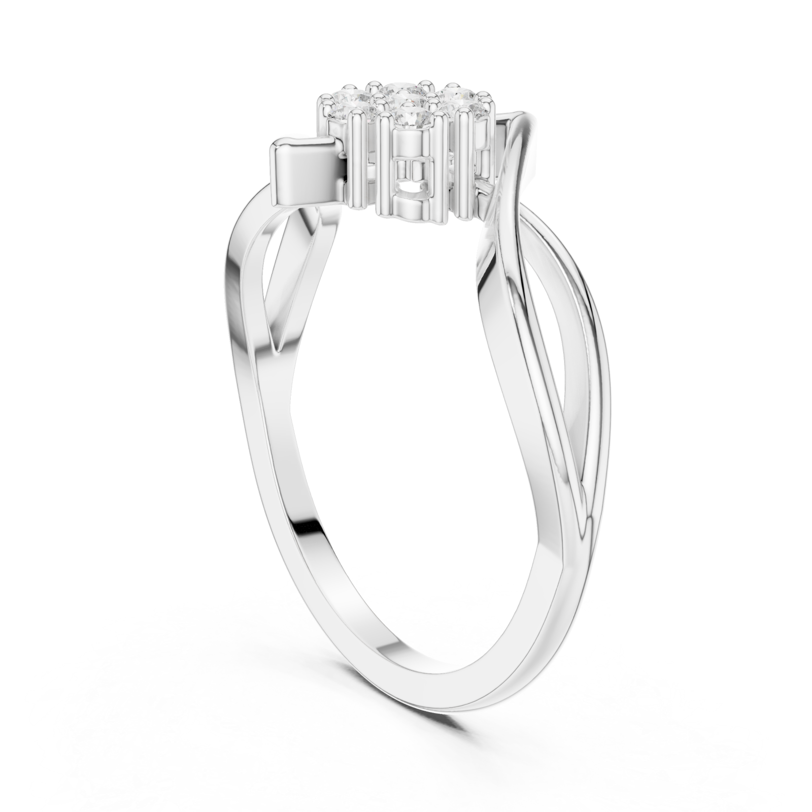  White Gold Celestial Embrace Ring Left View