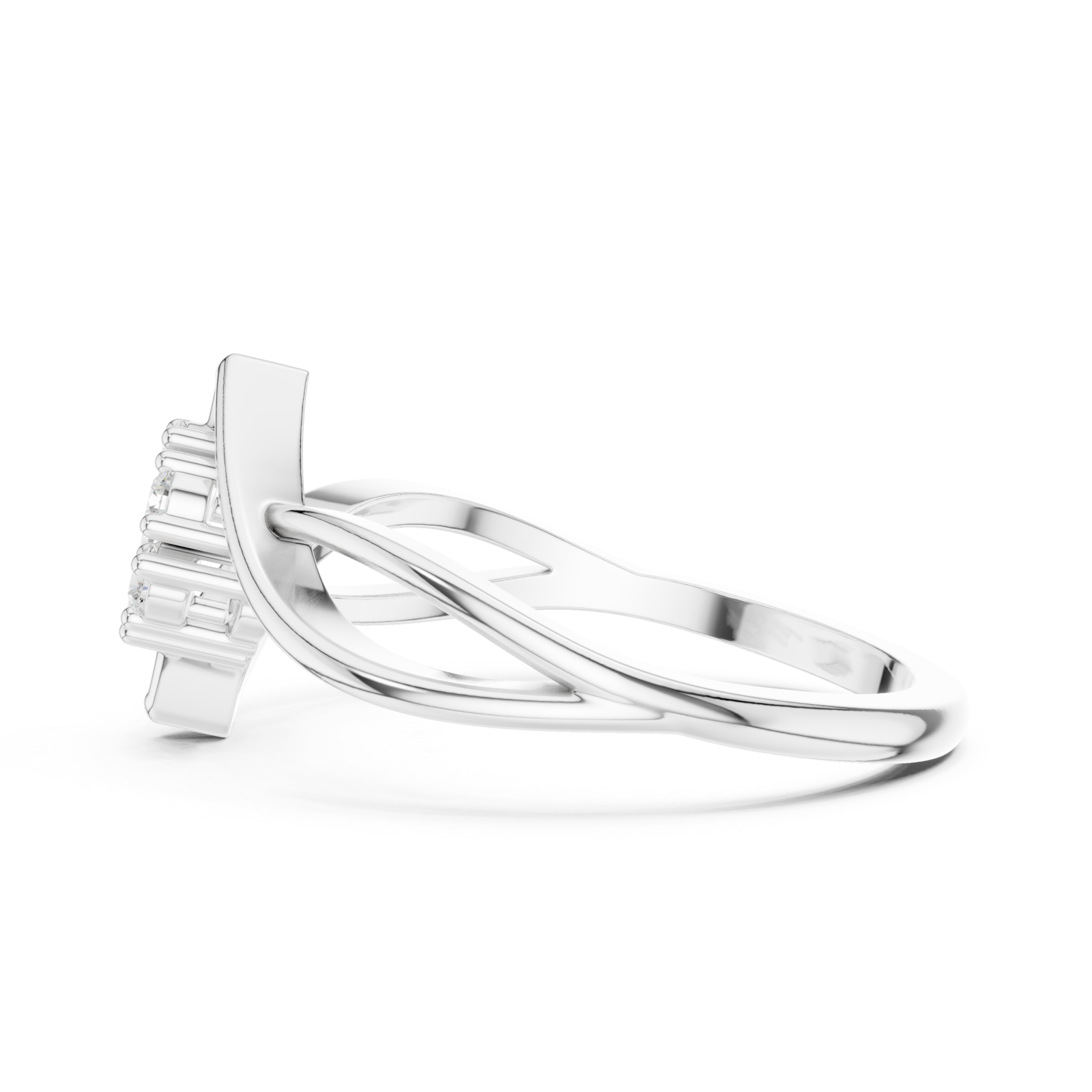  White Gold Celestial Embrace Ring Side View