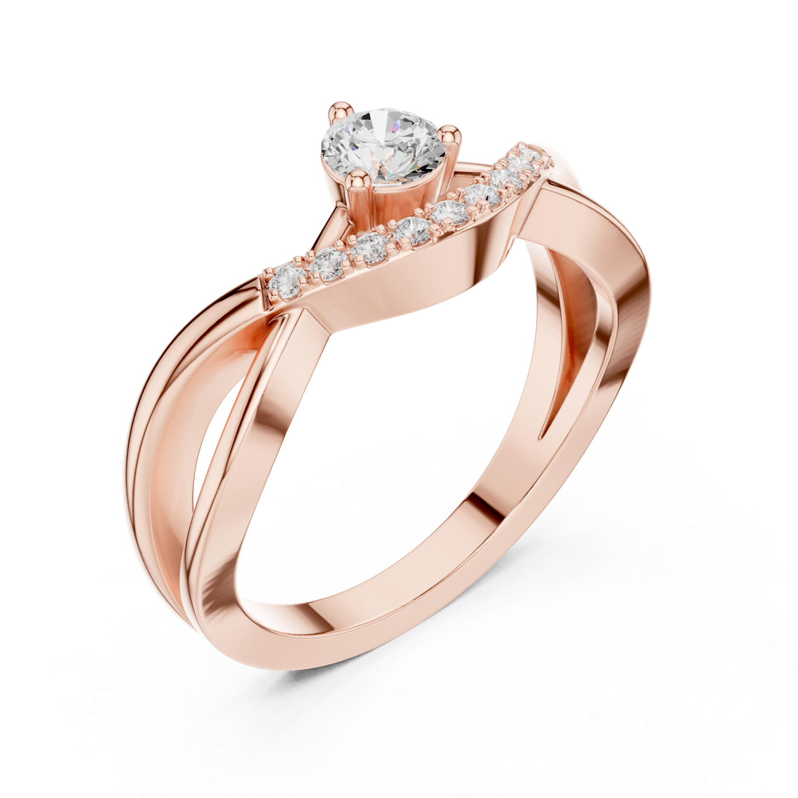  Rose Gold Opulent Grace Solitaire Ring Right View